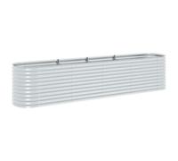 Qnhdfrt Galvanized Steel Raised Garden Bed, 400x80x81 cm, Silver