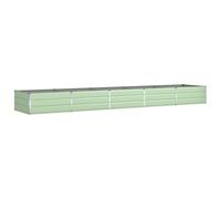 Qnhdfrt Galvanized Steel Raised Garden Bed, 480x100x45 cm, Pastel Green