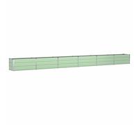 Qnhdfrt Galvanized Steel Raised Garden Bed, 580x50x45 cm, Pastel Green | Features an open-bottom design ideal for growing deep-root vegetables and flowers in outdoor yards or patios.