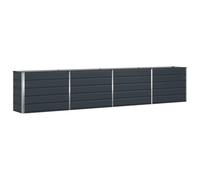 Qnhdfrt Galvanized Steel Raised Garden Bed, Anthracite, 385x50x75 cm