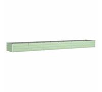 Qnhdfrt Galvanized Steel Raised Garden Bed, Pastel Green | Measures 580x100x45 cm, this rectangular container is designed for growing vegetables and flowers in outdoor yards.