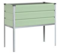 Qnhdfrt Galvanized Steel Raised Garden Bed with Legs, Pastel Green | Measures 100x45x90 cm, suitable for planting flowers and vegetables on patios, balconies, and yards.