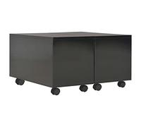 Qnhdfrt Glossy Black Engineered Wood Extendable Coffee Table with Wheels