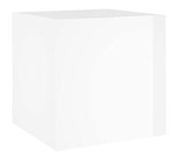 Qnhdfrt Glossy White Engineered Wood Planter Box, 40x40x40 cm