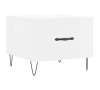 Qnhdfrt Glossy White Engineered Wood Side Table with Drawer