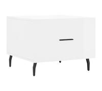 Qnhdfrt Glossy White Side Table with Drawer