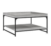 Qnhdfrt Gray Engineered Wood Square Coffee Table with Iron Frame