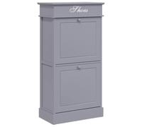 Qnhdfrt Gray Paulownia Wood Slim Shoe Cabinet