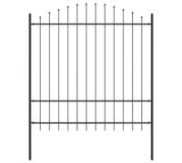 Qnhdfrt Gray Powder-Coated Steel Garden Fence Panel, 170x215 cm
