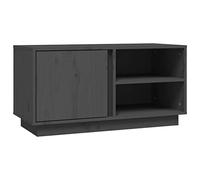 Qnhdfrt Gray Solid Pine Wood TV Stand, 31.5x13.8x15.9 inches