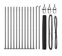 Qnhdfrt Gray Steel Fence Post with Mounting Hardware, 2500 cm
