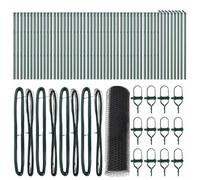 Qnhdfrt Gray Steel Garden Fence Kit with 52 Posts, 100m x 40cm