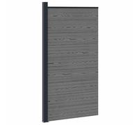Qnhdfrt Gray WPC and Aluminum Garden Fence Panel, 95x186 cm