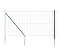 Qnhdfrt Green PVC Coated Steel Garden Fence Kit with Posts, 1 x 25 m