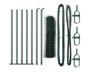 Qnhdfrt Green PVC Coated Steel Garden Fence with Posts, 10m x 40cm