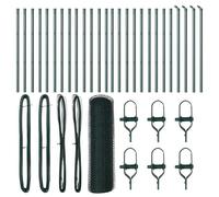 Qnhdfrt Green Steel & PVC Garden Fence Kit with 26 Posts, 50m x 40cm