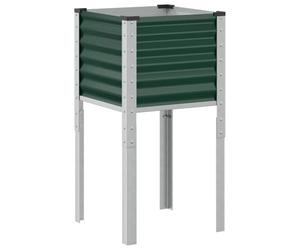 Qnhdfrt Green Steel Tall Square Garden Planter, 45x45x88 cm
