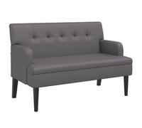 Qnhdfrt Grey Faux Leather 2-Seater Bench with Backrest