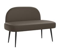 Qnhdfrt Grey Faux Leather 2-Seater Dining Bench with Backrest