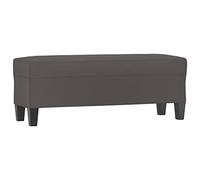Qnhdfrt Grey Faux Leather Entryway Bench 39x14x16 inches