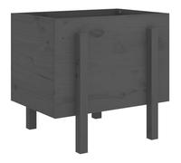 Qnhdfrt Grey Solid Pine Wood Garden Planter Box