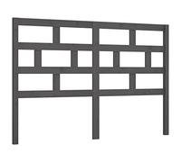Qnhdfrt Grey Solid Pine Wood Headboard, 126x4x100 cm