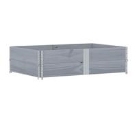 Qnhdfrt Grey Solid Pine Wood Raised Garden Bed 150x100cm | Features a foldable and stackable design ideal for growing vegetables and flowers on balconies, patios, and decks.
