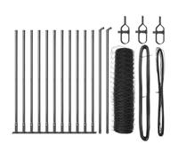 Qnhdfrt Grey Steel and PVC Garden Fence Kit, 25m x 40cm