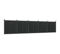 Qnhdfrt Grey WPC & Aluminum Garden Fence Panel, 872x186 cm