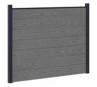 Qnhdfrt Grey WPC & Aluminum Garden Privacy Fence Panel, 180x146 cm