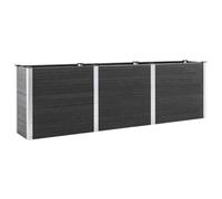 Qnhdfrt Grey WPC and Steel Raised Garden Bed, 300x50x91 cm