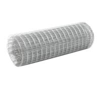 Qnhdfrt Grillage métallique 10 x 0,5 m - En acier galvanisé - Pour enclos à lapins et poulaillers - Clôture de jardin pour l'élevage des animaux - Mailles de 25 x 25 mm - Argenté