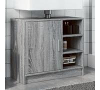 Qnhdfrt Gris Sonoma Meuble de lavabo en bois 63 x 29 x 55 cm Petite armoire de salle de bain étroite avec espace de rangement pour meuble de salle de bain