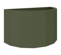 Qnhdfrt Half-Round Steel Garden Planter, Olive Green