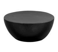 Qnhdfrt Hammered Aluminum Round Bowl Coffee Table, Black, 70x30cm