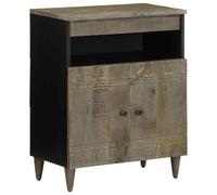 Qnhdfrt Hand-Carved Black Solid Mango Wood Buffet Cabinet