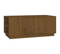 Qnhdfrt Honey Brown Solid Pine Wood Rectangular Coffee Table with Storage