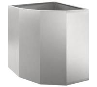 Qnhdfrt Jardinière d'angle en Acier Inoxydable 45x45x50 cm, Bac à Fleurs Argenté de Coin pour Décoration Extérieure, Idéal pour Plantes de Jardin, Terrasse et Balcon