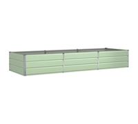 Qnhdfrt Jardinière de Jardin en Acier Galvanisé Vert Pastel 290 x 100 x 45 cm, Grand Bac à Fleurs Extérieur pour Terrasse, Potager en Métal Robuste pour Plantes et Fleurs