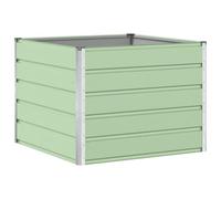 Qnhdfrt Jardinière de Jardin en Acier Vert Pastel 100x100x75 cm Bac à Fleurs Carré Robuste pour Terrasse Balcon et Potager Extérieur