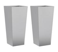 Qnhdfrt Jardinière en Acier Galvanisé Lot de 2, 35x35x75 cm