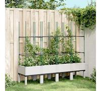 Qnhdfrt Jardinière surélevée avec treillis blanc, étroit, haut, 160 x 40 x 142,5 cm, en polypropylène, pour terrasse, balcon, jardin