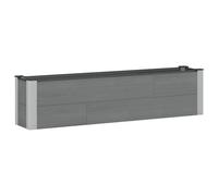Qnhdfrt Jardinière Surélevée en Composite WPC Gris 150x30x36 cm | Ce bac de plantation ouvert avec coins en aluminium permet de cultiver des légumes, fleurs et herbes en extérieur.