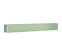 Qnhdfrt Jardinière Vert Pastel 385x50x45 cm en Acier Galvanisé - Grand Bac à Fleurs Robuste pour Jardin, Terrasse et Balcon Extérieur