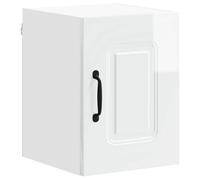Qnhdfrt Kalmar Panneau de Lave-Vaisselle et Meuble Haut de Cuisine, Armoire Murale en Bois d'Ingénierie Blanc Brillant, Petit Caisson de Rangement Suspendu Compact 30x31x40 cm