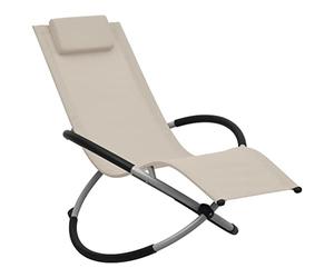 Qnhdfrt Kids Folding Steel & Textilene Lounge Chair with Cushion, Gray