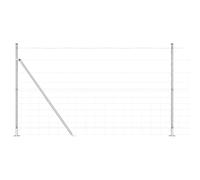 Qnhdfrt Kit Clôture de Jardin 50x1,4m avec 52 Piquets Acier Galvanisé, Poteaux Rectangulaires pour Délimitation de Terrain, Barrière Chic pour Terrasse et Aménagement Extérieur