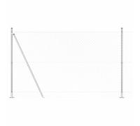 Qnhdfrt Kit de Clôture de Jardin en Acier Argenté, Grillage de Protection Extérieure 10 x 1,5 m avec 5 Poteaux, Maille 40 x 40 mm pour Délimitation de Terrain et Terrasse