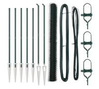 Qnhdfrt Kit de Clôture de Jardin en Acier Vert 1000x150 cm - Poteaux de Clôture Robustes pour Extérieur, Terrasse et Délimitation de Terrain