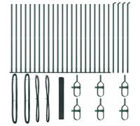 Qnhdfrt Kit de Clôture de Jardin Grillage Vert en Acier avec 22 Poteaux 50m x 1,2m, Barrière Extérieure Robuste pour Délimitation de Terrain et Enclos pour Animaux de Compagnie